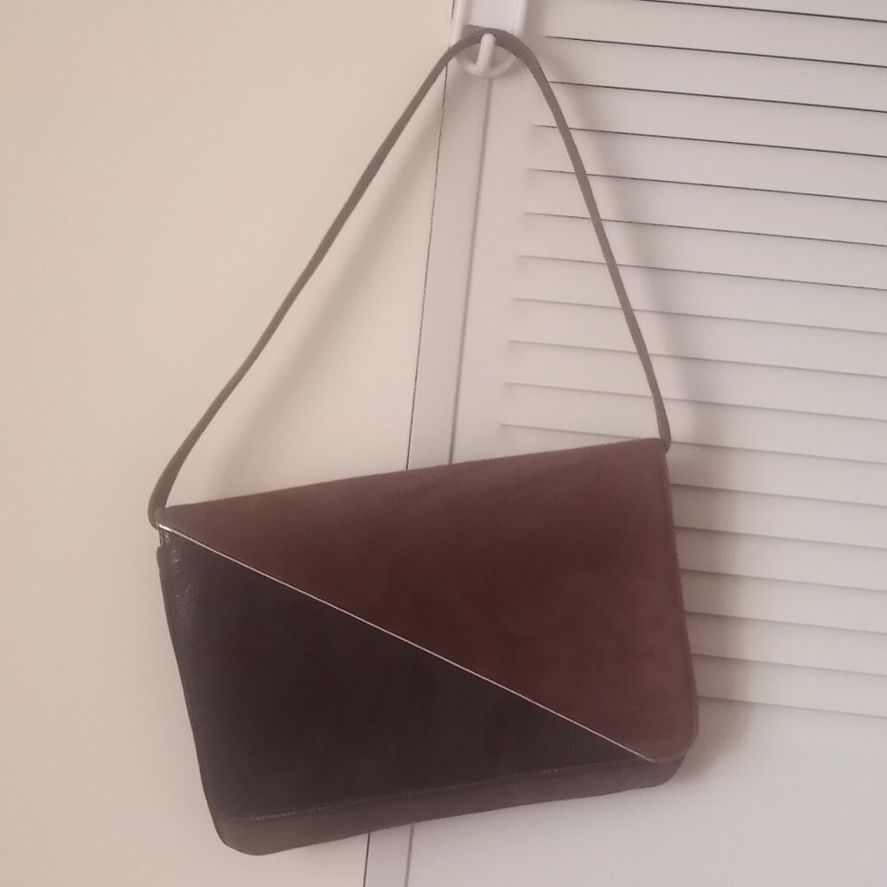 Faux Suede and Leather Purse